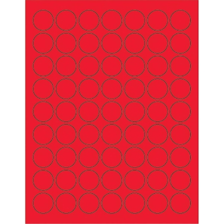 Officespace 1 in. Fluorescent Red Circle Laser Labels - 1 in. OF3353703